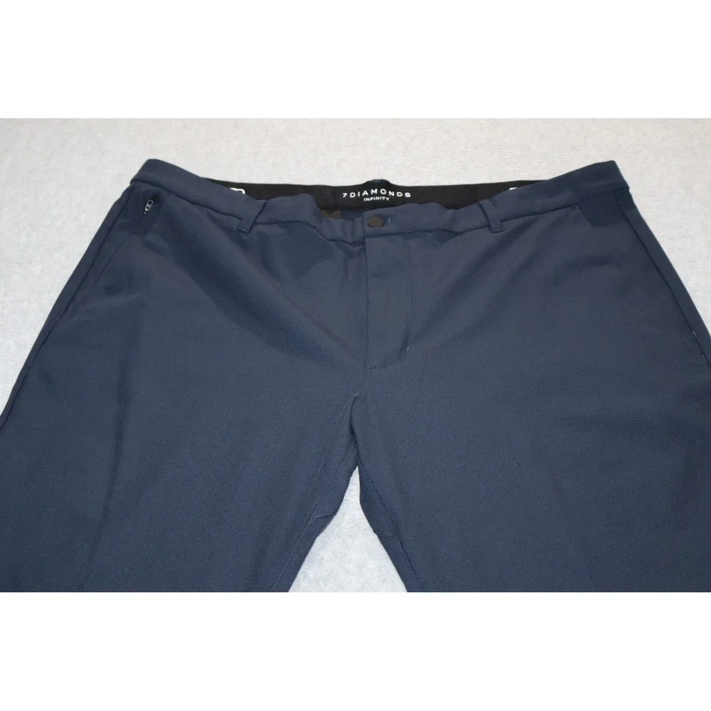 7DIAMONDS Infinity Chino Mens 40x30 Navy Blue Technical Performance Golf Pants